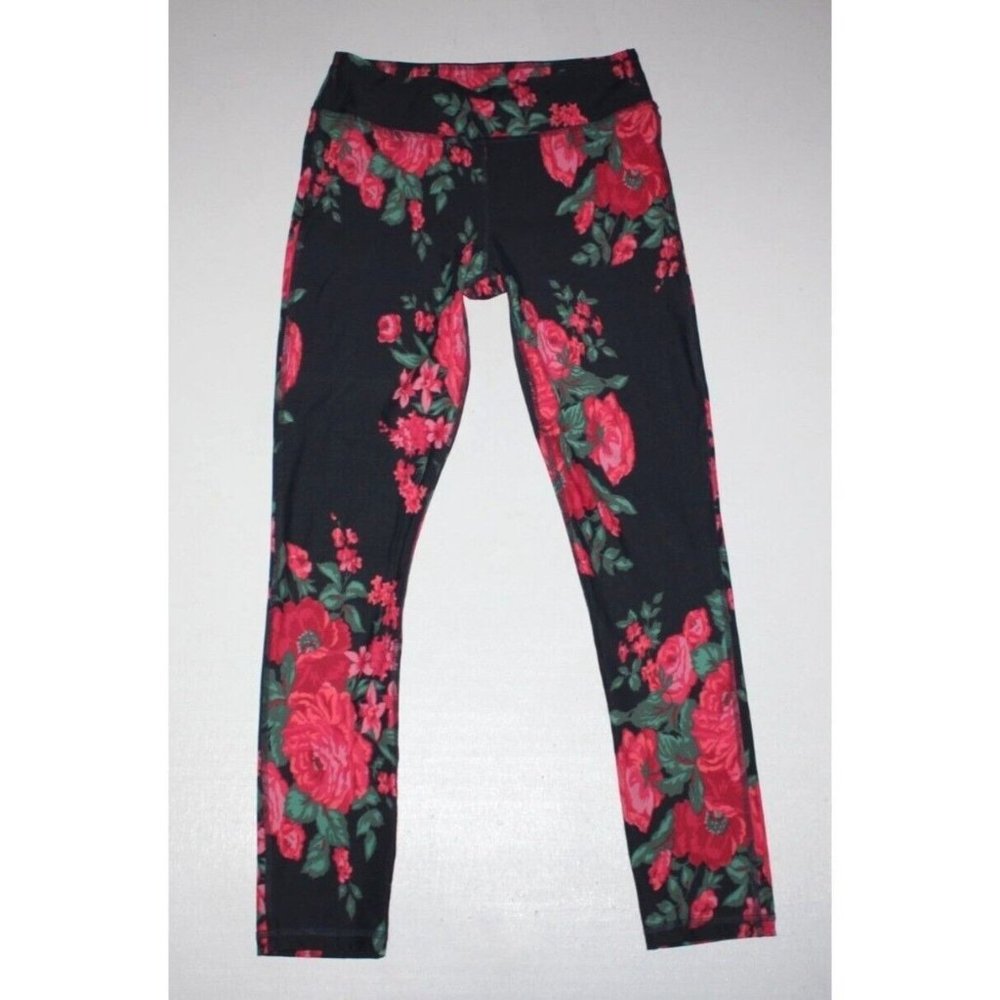 ALBION Women's Black Floral Leggings Size S